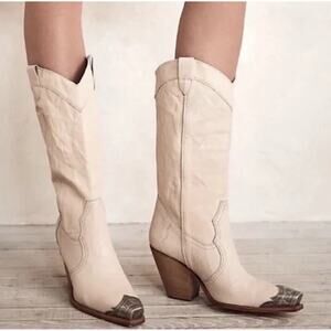 Free People Brayden Tall Boots in Bone Size 37 cream